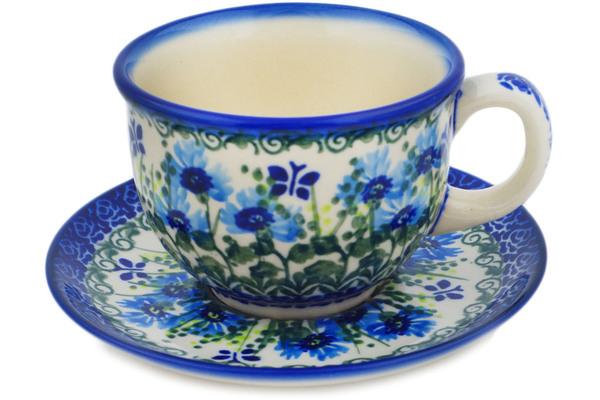 Cups | Ceramika Bona Cup with Saucer 7 oz Fresh Flora Cups Ceramika Bona