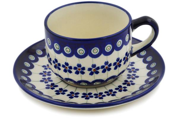 Cups | Zaklady Ceramiczne Cup with Saucer 7 oz Flowering Peacock Cups Cups