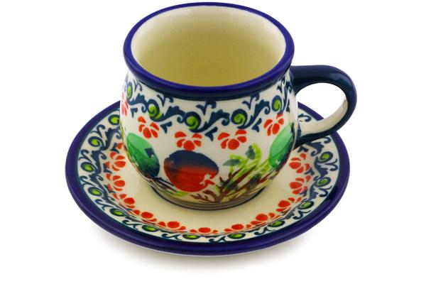 Cups | Zaklady Ceramiczne Espresso Cup with Saucer 3 oz Apple Orchard Cups Cups