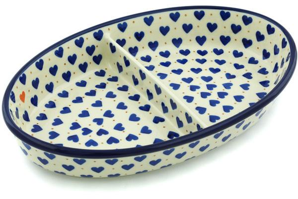 Dishes | Ceramika Artystyczna Divided Dish 11" Heart Of Hearts Dishes Ceramika Artystyczna