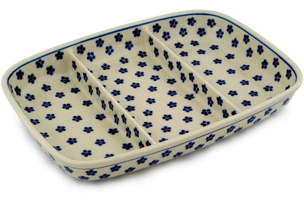 Dishes | Ceramika Artystyczna Divided Dish 13" Daisy Dots Dishes Ceramika Artystyczna