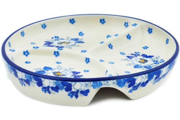 Dishes | Ceramika Artystyczna Divided Dish 7" Blue Spring Dishes Ceramika Artystyczna