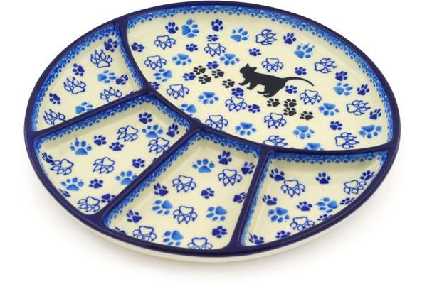 Dishes | Ceramika Artystyczna Divided Dish 9" Boo Boo Kitty Paws Dishes Ceramika Artystyczna