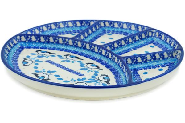 Dishes | Ceramika Artystyczna Divided Dish 9" Winter Sparrow Dishes Ceramika Artystyczna