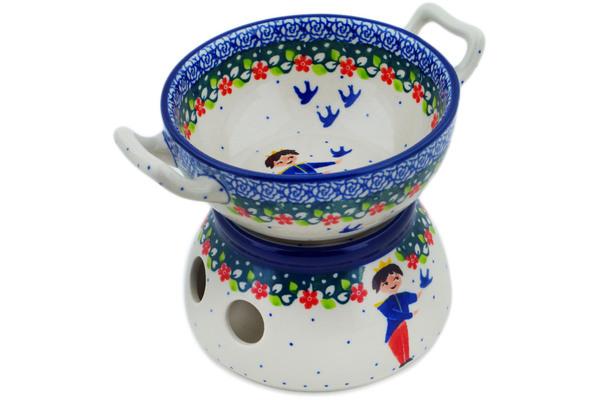 Dishes | Ceramika Artystyczna Fondue Set 10 oz Bird Prince Dishes Ceramika Artystyczna