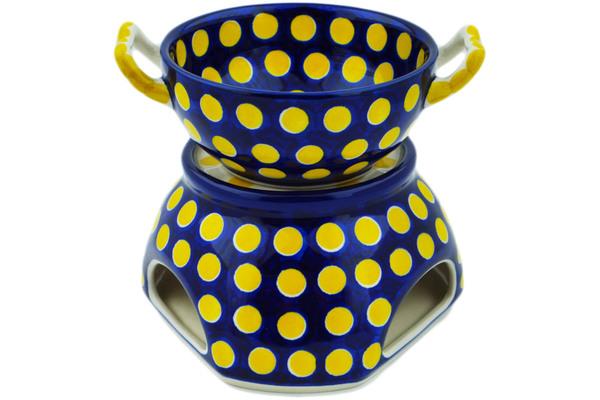 Dishes | Ceramika Artystyczna Set for Fondue Yellow Dots Dishes Ceramika Artystyczna