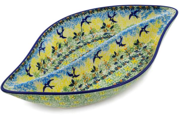 Dishes | Manufaktura Divided Dish 12" Birds In The Sunset UNIKAT Dishes Dishes