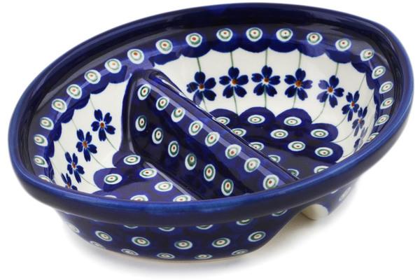 Dishes | Zaklady Ceramiczne Divided Dish 7" Flowering Peacock Dishes Dishes