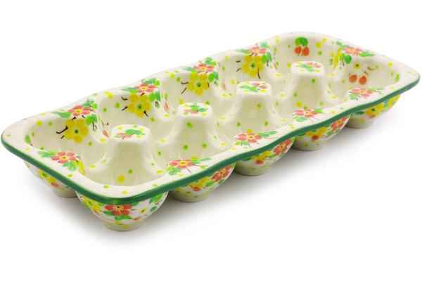 Egg Plates | Ceramika Artystyczna Egg Crate 11" Blossom Sprinkle UNIKAT Egg Plates Ceramika Artystyczna