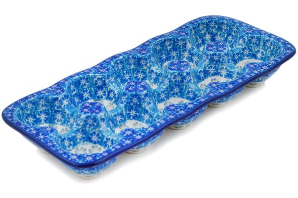 Egg Plates | Ceramika Artystyczna Egg Crate 11" Blue-tiful Day UNIKAT Egg Plates Ceramika Artystyczna