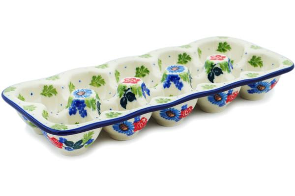 Egg Plates | Ceramika Artystyczna Egg Crate 11" Countryside Floral Bloom Egg Plates Ceramika Artystyczna