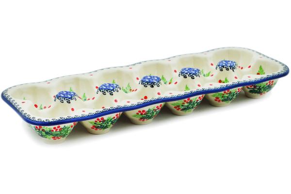 Egg Plates | Ceramika Artystyczna Egg Crate 13" Blooming Rowan Egg Plates Ceramika Artystyczna