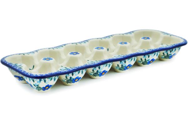 Egg Plates | Ceramika Artystyczna Egg Crate 13" Blue Joy Egg Plates Ceramika Artystyczna