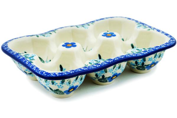 Egg Plates | Ceramika Artystyczna Egg Crate 7" Blue Joy Egg Plates Ceramika Artystyczna