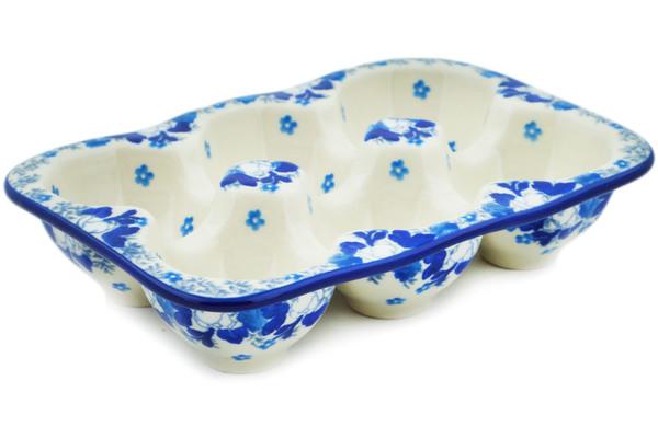 Egg Plates | Ceramika Artystyczna Egg Crate 7" Blue Spring Egg Plates Ceramika Artystyczna