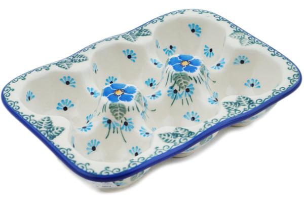 Egg Plates | Ceramika Artystyczna Egg Crate 7" Forget Me Not UNIKAT Egg Plates Ceramika Artystyczna