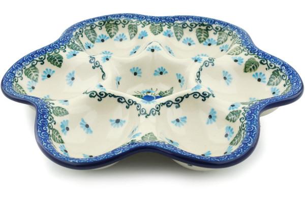 Egg Plates | Ceramika Artystyczna Egg Plate 8" Forget Me Not UNIKAT Egg Plates Ceramika Artystyczna