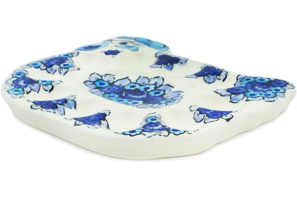 Egg Plates | Fajans Wloclawek Egg Plate 9" Cobalt Flowers Egg Plates Egg Plates