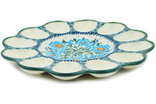 Egg Plates | Manufaktura Egg Plate 10" Bright Blue Happiness UNIKAT Egg Plates Egg Plates