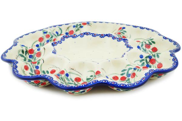 Egg Plates | Millena Egg Plate 11" Patriotic Blooms UNIKAT Egg Plates Egg Plates