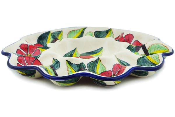 Egg Plates | Millena Egg Plate 11" Poinsettia Paradise UNIKAT Egg Plates Egg Plates