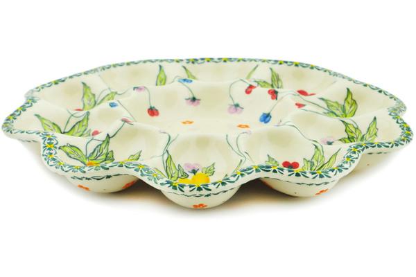 Egg Plates | Millena Egg Plate 11" Pretty Pansy UNIKAT Egg Plates Egg Plates