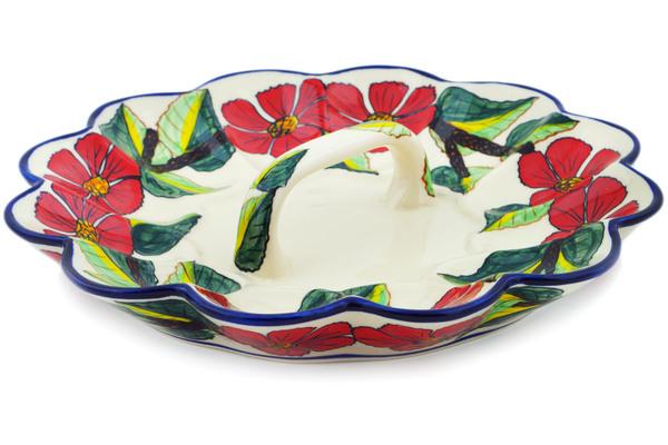 Egg Plates | Millena Egg Plate 9" Poinsettia Paradise UNIKAT Egg Plates Egg Plates