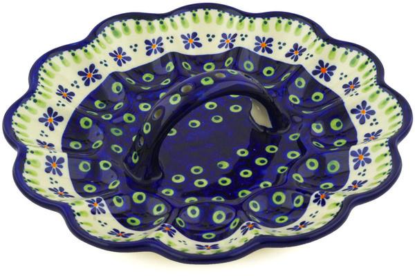 Egg Plates | Zaklady Ceramiczne Egg Plate 10" Green Gingham Peacock Egg Plates Egg Plates