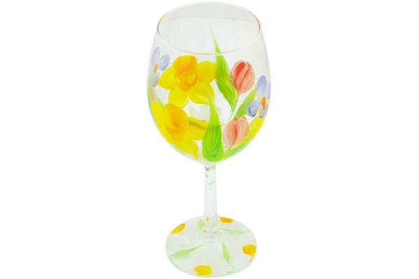 Glass | Artland Wine Glass 15 oz Easter Daffodils Cups & Mugs Artland