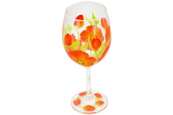 Glass | Artland Wine Glass 15 oz Frosty Poppies Cups & Mugs Artland