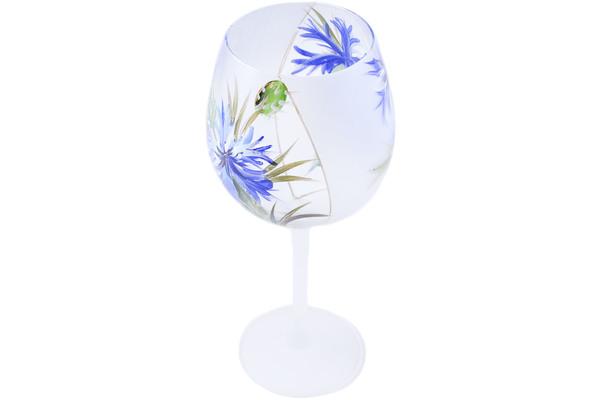 Glass | Artland Wine Glass 20 oz Blue Cornflower Meadow Cups & Mugs Artland