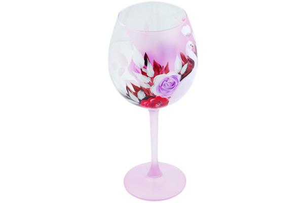 Glass | Artland Wine Glass 20 oz Frosty Roses Cups & Mugs Artland