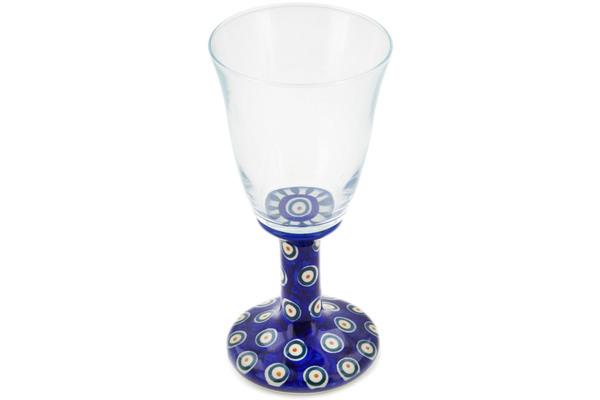 Glass | Galia Wine Glass 10 oz Peacock UNIKAT Cups & Mugs Galia