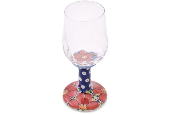 Glass | Galia Wine Glass 11 oz Red Wildflower UNIKAT Cups & Mugs Galia