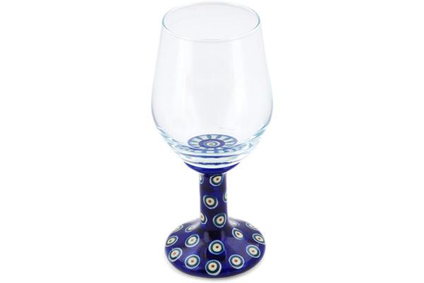 Glass | Galia Wine Glass 16 oz Peacock UNIKAT Cups & Mugs Galia