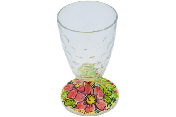 Glass | Vena Wine Glass 11 oz Wild Peonies UNIKAT Cups & Mugs Glass