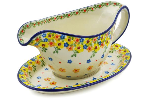 Gravy Boats | Ceramika Artystyczna Gravy Boat with Saucer 20 oz Country Spring Gravy Boats Ceramika Artystyczna