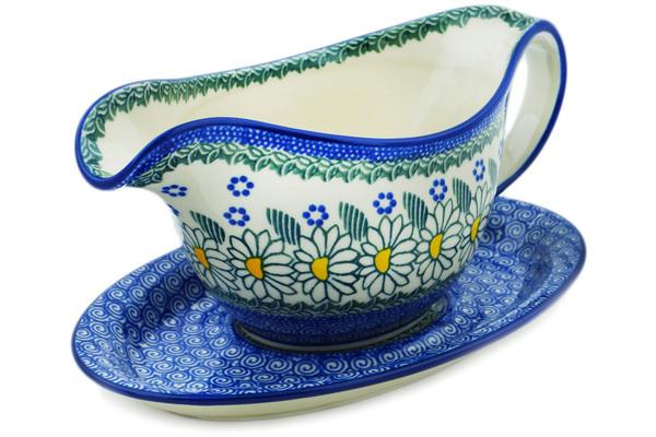 Gravy Boats | Ceramika Artystyczna Gravy Boat with Saucer 20 oz Crazy Daisy Gravy Boats Ceramika Artystyczna