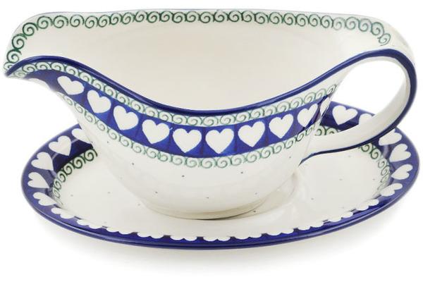 Gravy Boats | Ceramika Artystyczna Gravy Boat with Saucer 20 oz Light Hearted Gravy Boats Ceramika Artystyczna