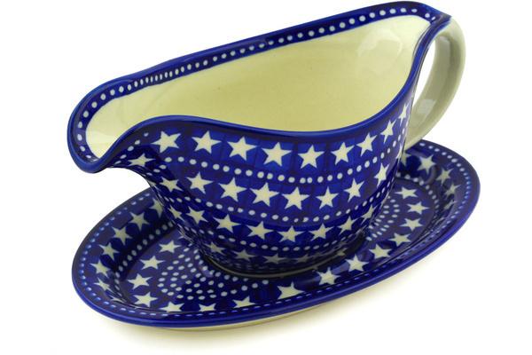 Gravy Boats | Ceramika Artystyczna Gravy Boat with Saucer 20 oz Midnight Stars Gravy Boats Ceramika Artystyczna