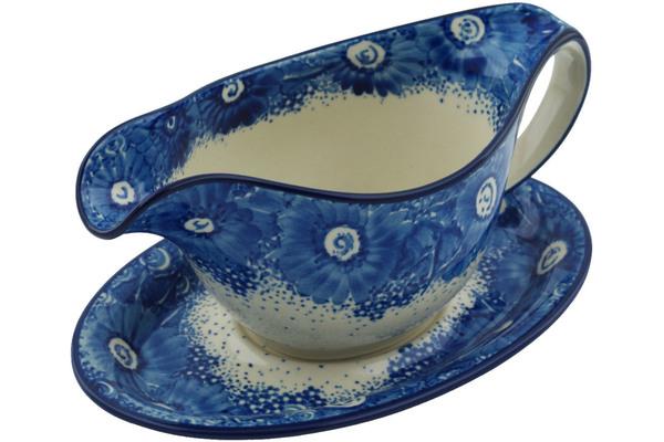 Gravy Boats | Ceramika Artystyczna Gravy Boat with Saucer 20 oz Moody Blue UNIKAT Gravy Boats Ceramika Artystyczna