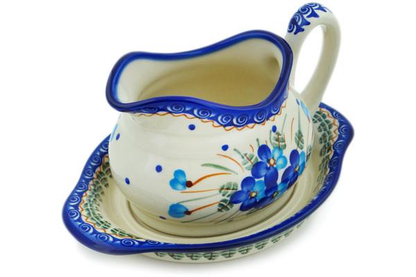 Gravy Boats | Ceramika Bona Gravy Boat with Saucer Blue Pansy Gravy Boats Ceramika Bona