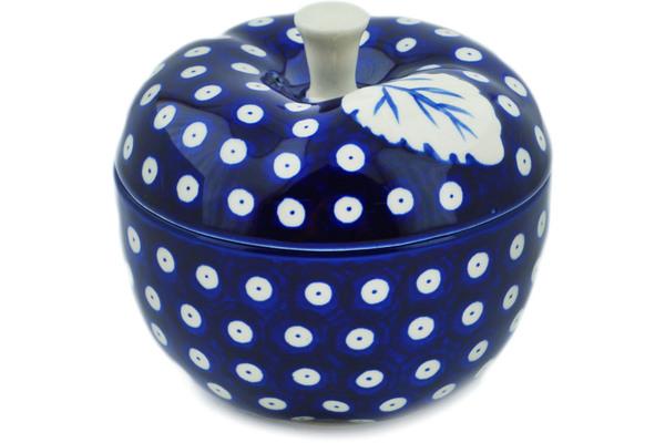 Jars | Ceramika Artystyczna Apple Shaped Jar 5" Blue Eyes Jars Ceramika Artystyczna