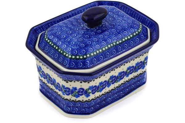 Jars | Ceramika Artystyczna Cake Box 6" Blue Bud Sea Jars Ceramika Artystyczna