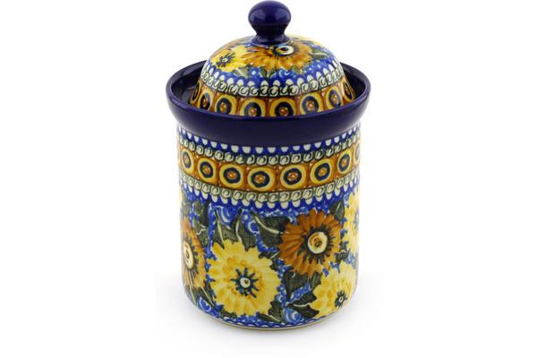 Jars | Ceramika Artystyczna Cookie Jar 8" Autumn Chrysanthemums UNIKAT Jars Ceramika Artystyczna