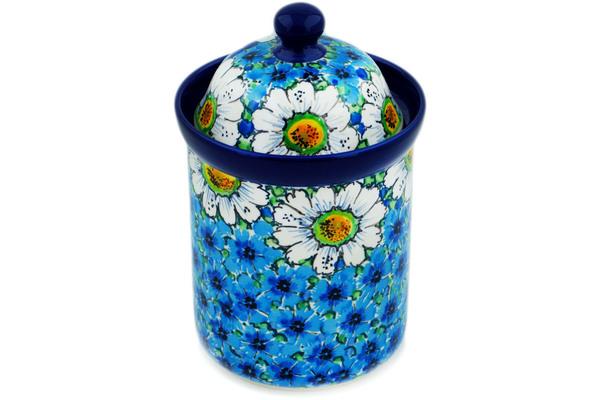 Jars | Ceramika Artystyczna Cookie Jar 8" Pansies And Daisies UNIKAT Jars Ceramika Artystyczna