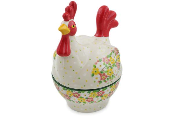 Jars | Ceramika Artystyczna Hen Shaped Jar 8" Blossom Sprinkle UNIKAT Jars Ceramika Artystyczna