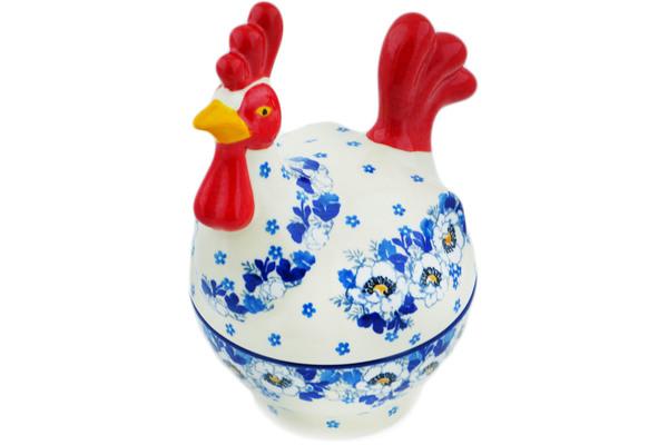 Jars | Ceramika Artystyczna Hen Shaped Jar 8" Blue Spring Jars Ceramika Artystyczna