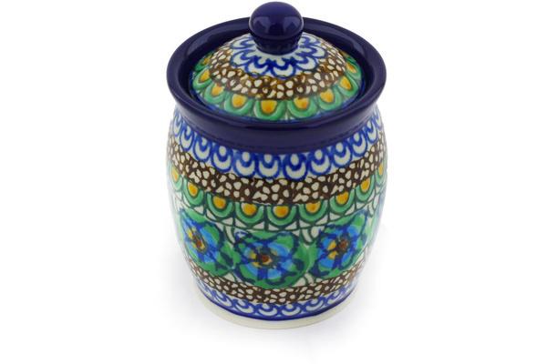 Jars | Ceramika Artystyczna Jar with Lid 4" Mardi Gras UNIKAT Jars Ceramika Artystyczna