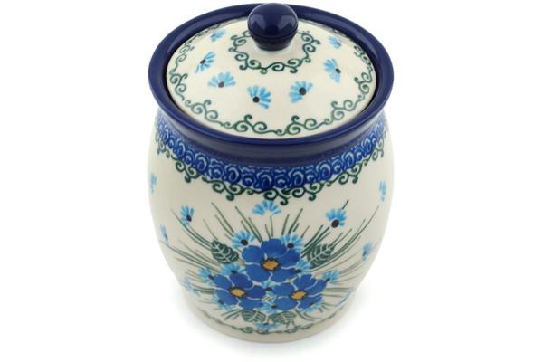 Jars | Ceramika Artystyczna Jar with Lid 5" Forget Me Not UNIKAT Jars Ceramika Artystyczna